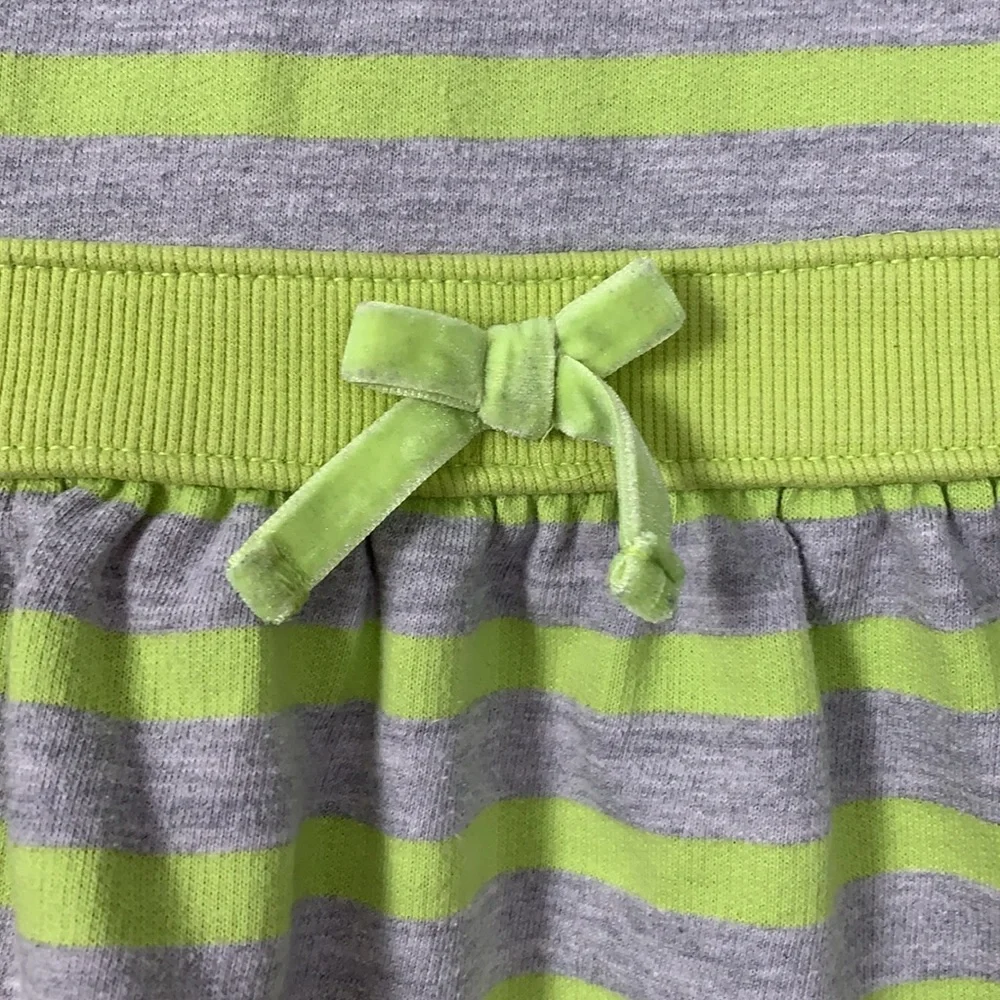 Gap 5 Girls Gray & Neon Green Knit Dress EUC